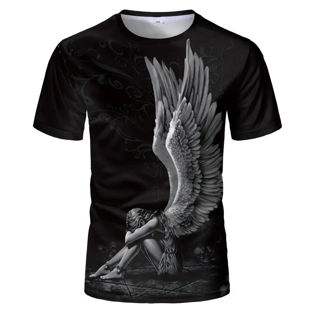 Men's Summer Flag Casual T-shirt Harajuku 3D Round-neck Printed T-shirt Casual T-shirt Street 100% Polyester Fiber Material Clot