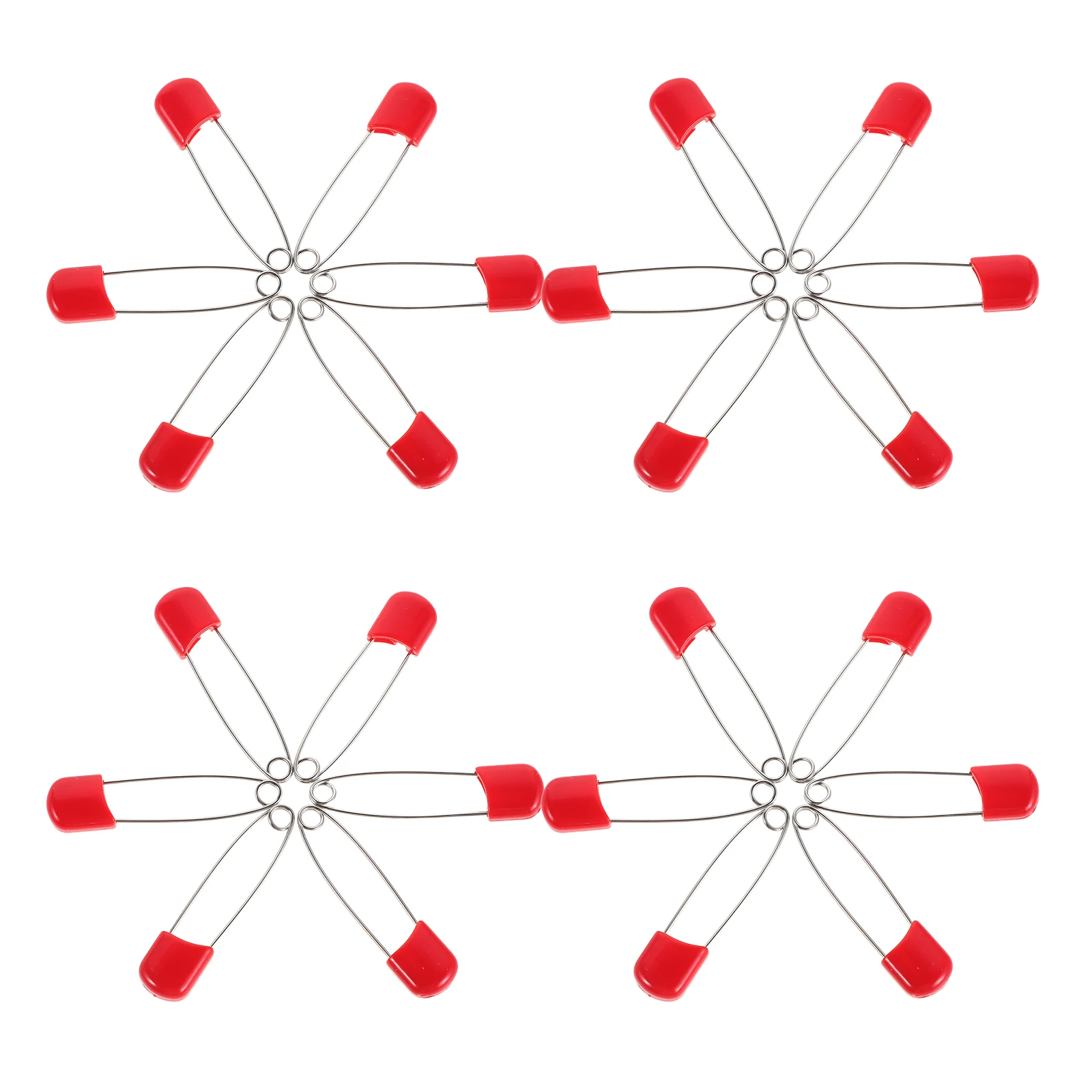 

100Pcs Stainless Steel Safety Pins for Diapers Red Tone Secure Locking Skirt Clips Multi-Function Blanket Fasteners