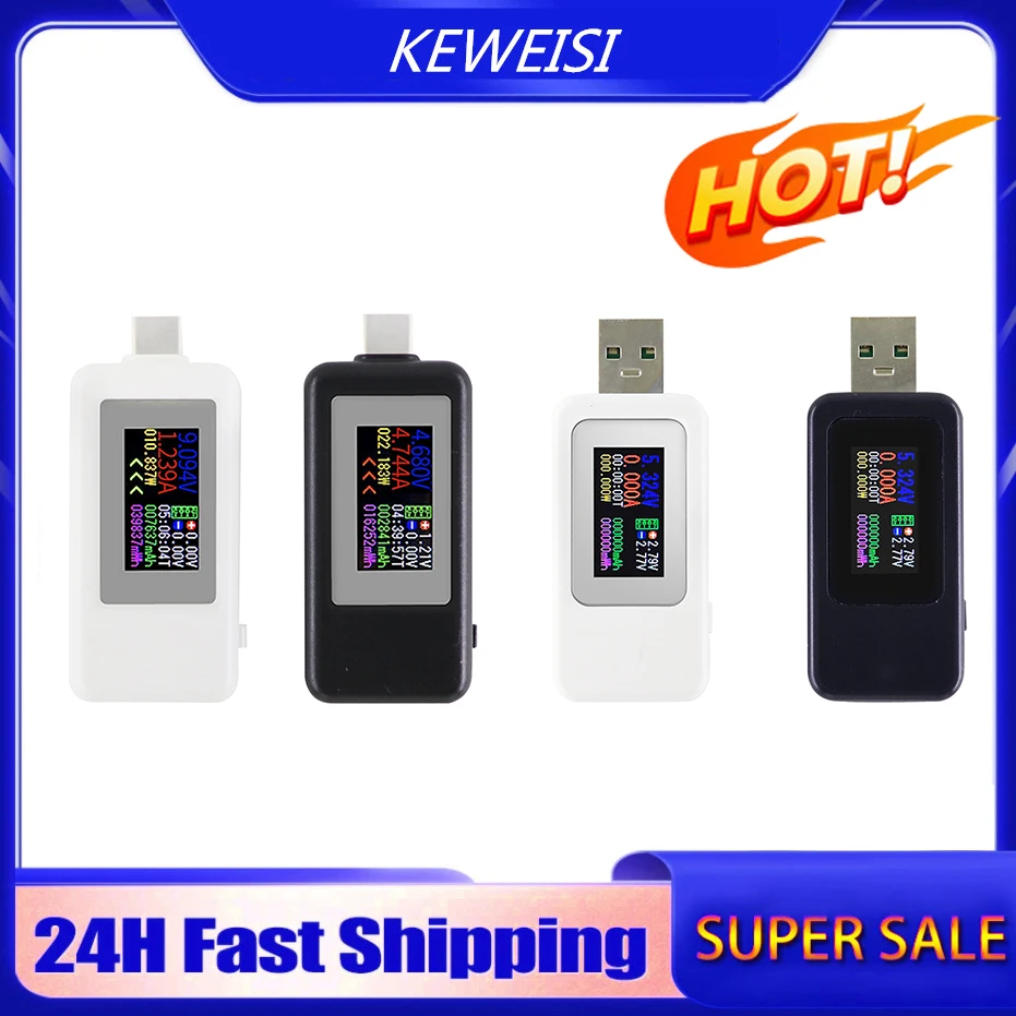 10 in 1 USB Tester DC Digital Voltmeter Amperimetro Current Voltage Meter Amp Volt Ammeter Detector Power Bank Charger Indicator