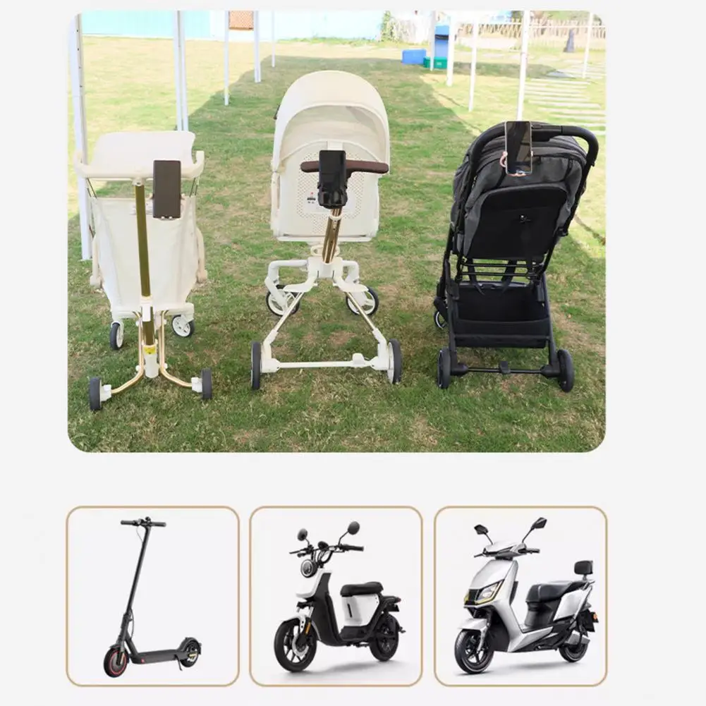 Flexible Storage Hook Stroller Hook with Phone Stand 360 Degree Rotation Stroller Hook Phone Stand Organizer for Shopping Bags