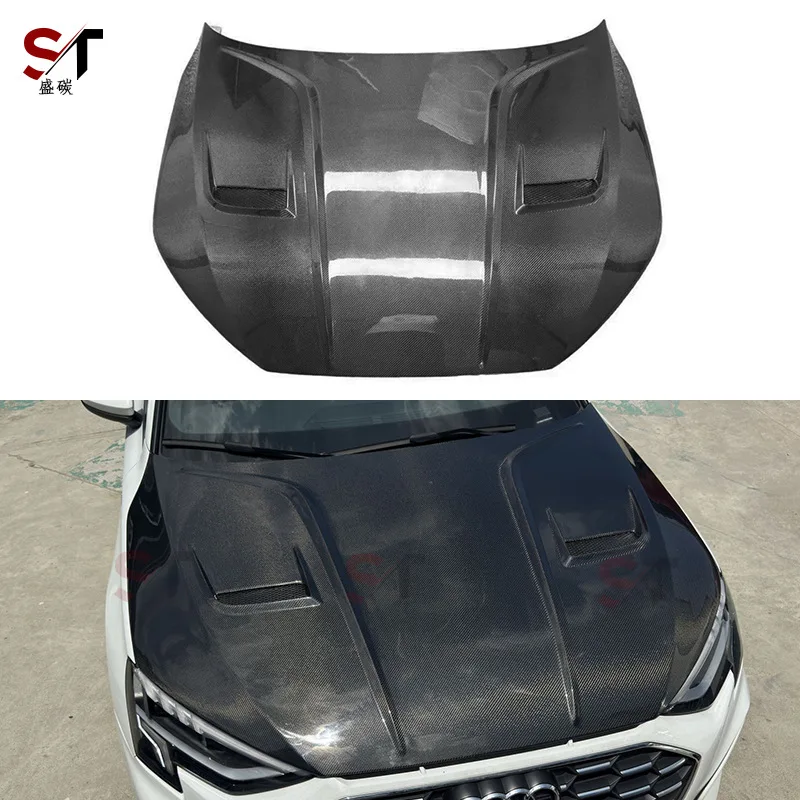 

Подходит для Audi A3 S3, крышка из углеродного волокна, модифицированный автомобильный капот, передняя крышка, крышка двигателя, окружающая среда