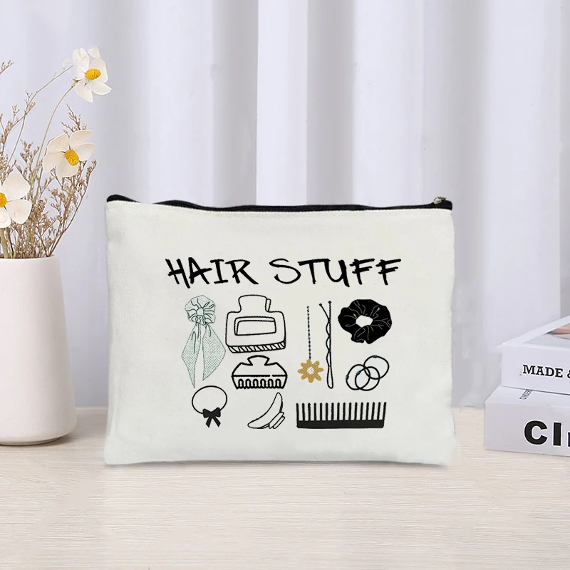 Hair Face Stuff Fun Cosmetic Bag Organizer Travel Sundry Storage Toiletry Bags Perfume Lipstick Makeup Pouch Zipper Wallet Gift