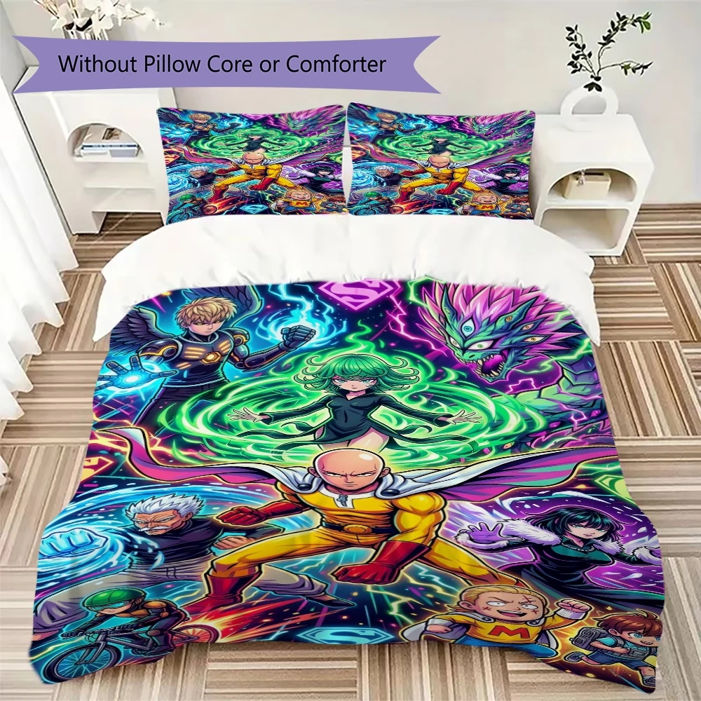 One-Punch Man Art Pillowcase & Duvet Cover Set Anime Themed Bedding Decor Ideal Gift for Every Anime Fan.-Xin