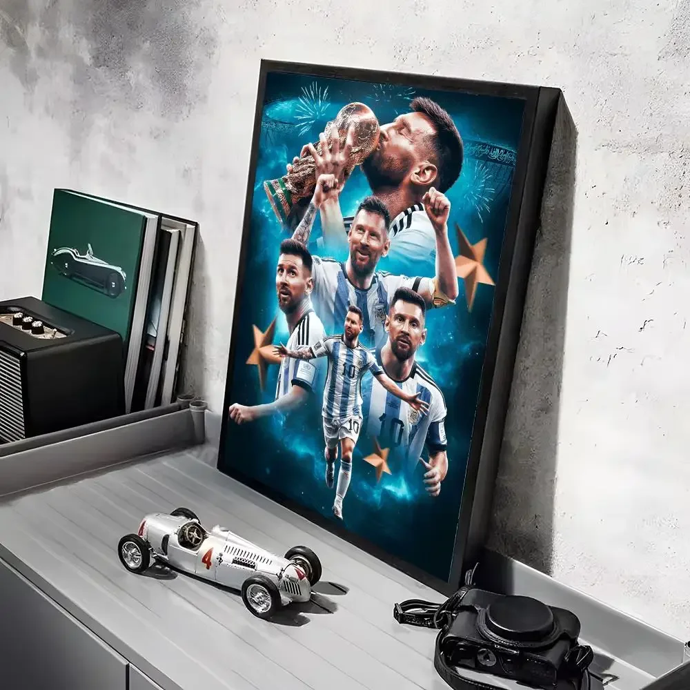 Fußballstar L-Lionel M-Messi Poster Aufkleber Wandbild Wandtattoos für Schlafzimmer Wohnzimmer Zuhause Selbstklebende Dekoration Geschenk – Detail 11
