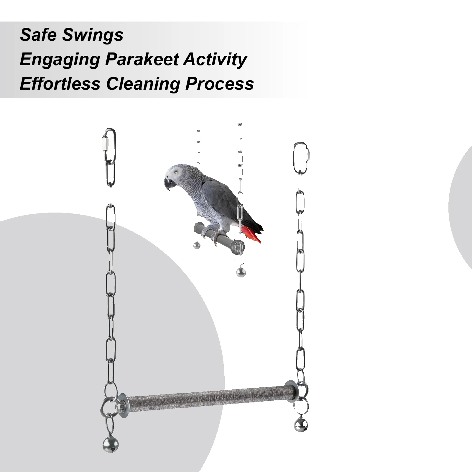 

Качели для попугаев из нержавеющей стали, большая перьяльница с колокольчиком для конюров, неразлучников, канареек, макавов, африканских попугаев