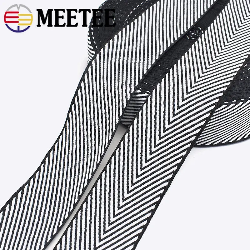 10/20Meter Meetee 10-38mm Black White Decorative Ribbons Band Webbing Tapes Bags Strap Bias Binding DIY Garment Sewing Accessory