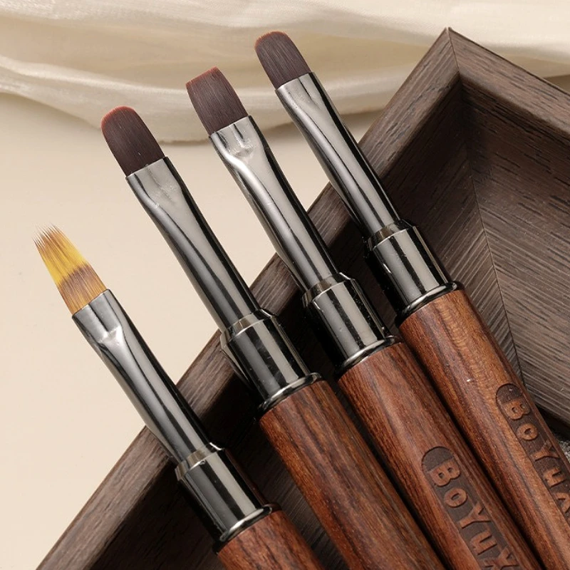 

Universal High-end Nail Art Brushes Tool Sandalwood Pole Nail Art Phototherapy Generous Round Head Large Flat Head Fill Manicure