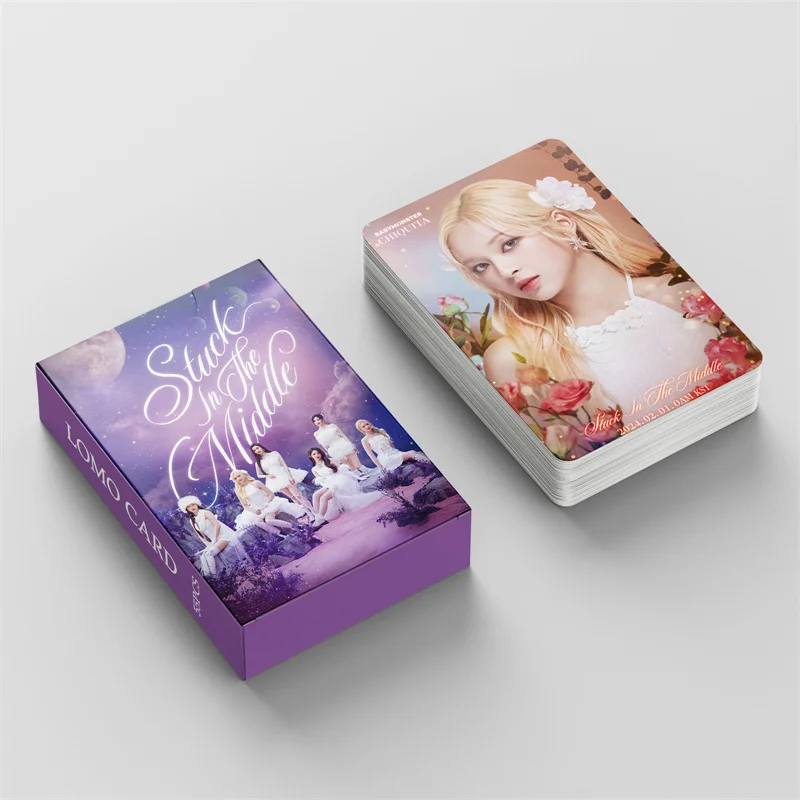 KPOP 55pcs/set Baby Monster Album Stuck In The Middle LOMO Card RAMI AHYEON HARAM RORA PHARITA CHIQUITA RUKA Postcard Photo Card