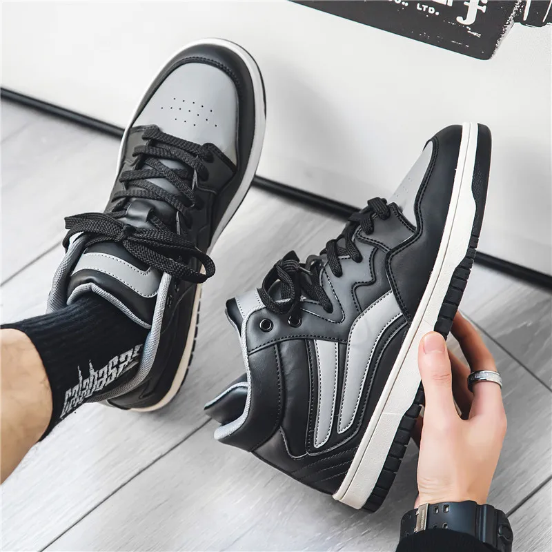 Brand Men\'s Women\'s High Top Leather Sneakers Comfortable Non-slip Basketball Shoes Casual Sport Tennis Shoes Couple Sneakers