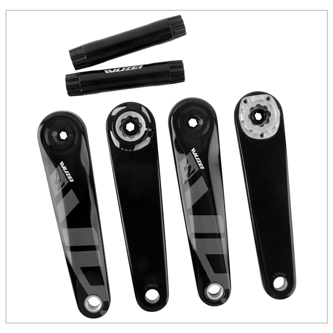 WUZEI 3-Bolzen Carbon-Kurbelgarnitur 165 170mm Rennrad-Kurbel 24mm 29mm Ti AL7075 Achse Faltrad-Kettenblatt für SRAM – Detail 18