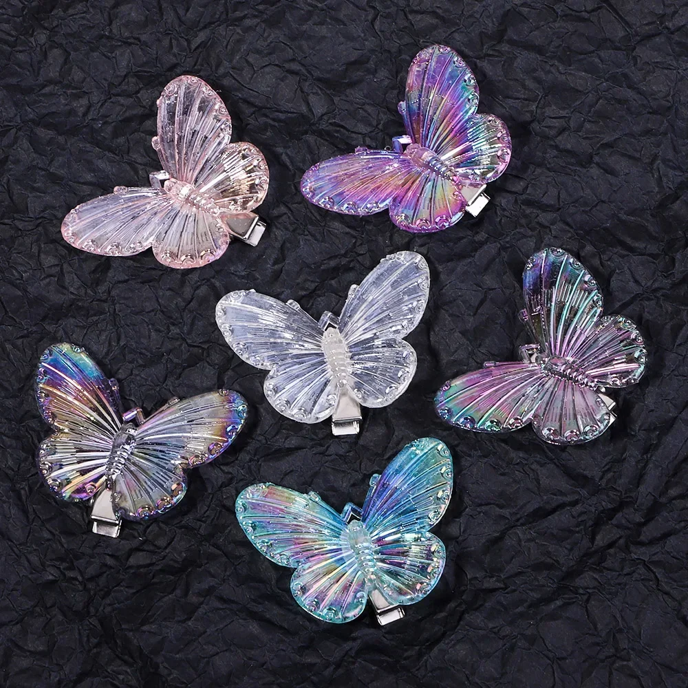 Horquillas de mariposa de princesa para niña, pasadores para la cabeza, pinzas para el pelo, accesorios para el cabello, venta al por mayor, 5 piezas