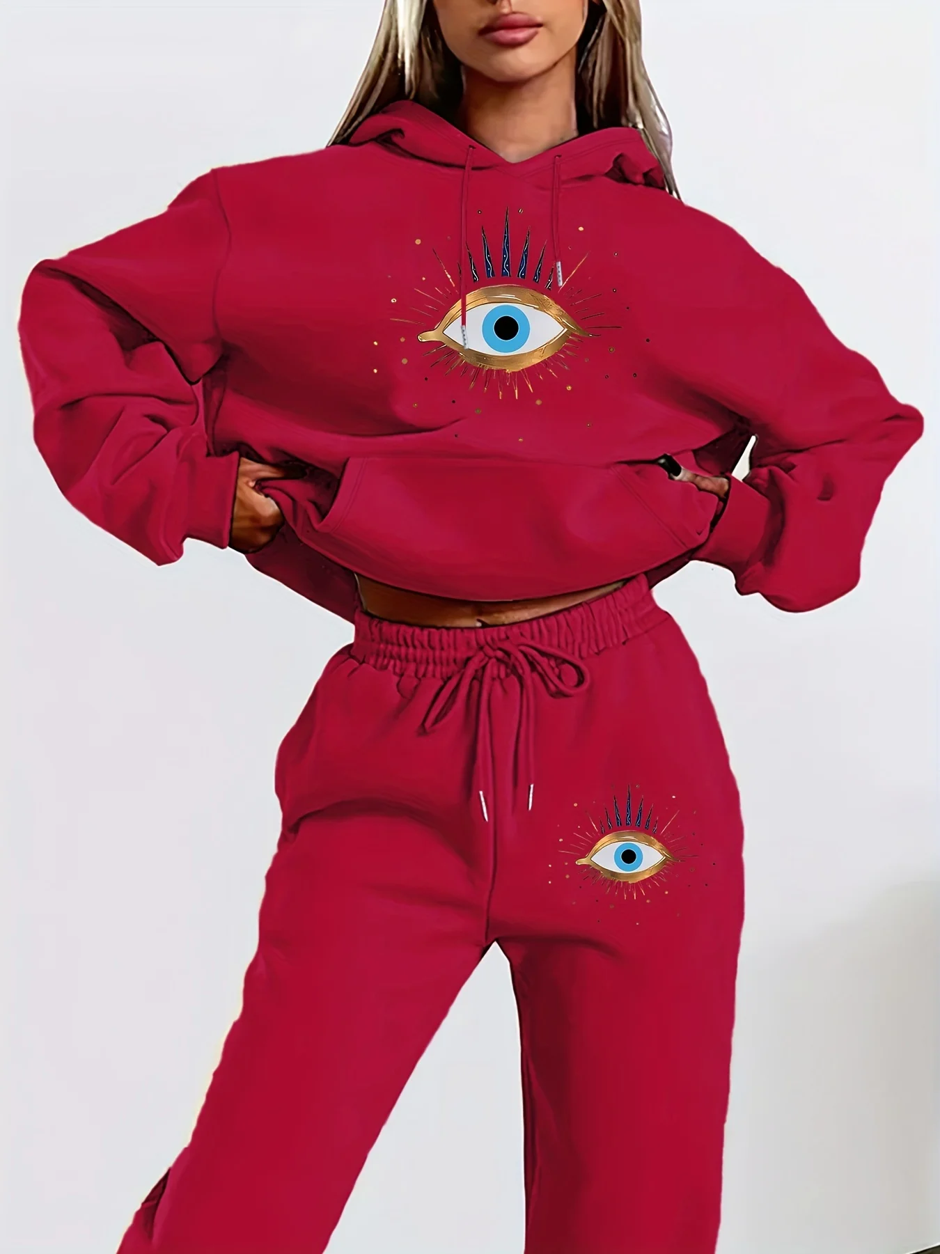 2026 New Women Hoodie Sweatpants Set Long Sleeve Hooded 2 Piece Outfit Casual Tracksuit Ladies Jogging Matching Suit view 4