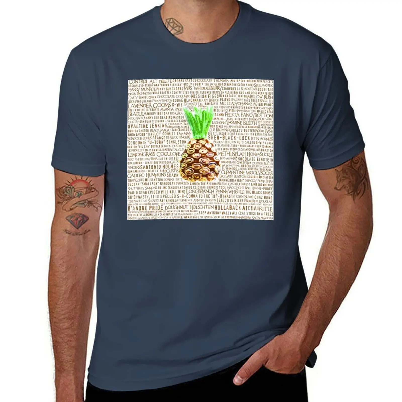 

Psych Burton Guster Nicknames - Television Show Pineapple Room Decorative TV Pop Culture Humor Lime Neon Brown T-Shirt