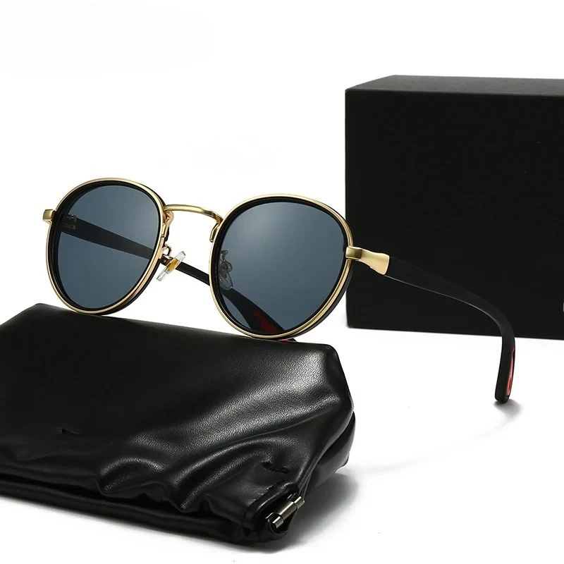 

Fashionable Round Sunglasses Women Men Ultralight Metal TR Frame Outdoor Driving Ultraviolet Protection Sun Glasses