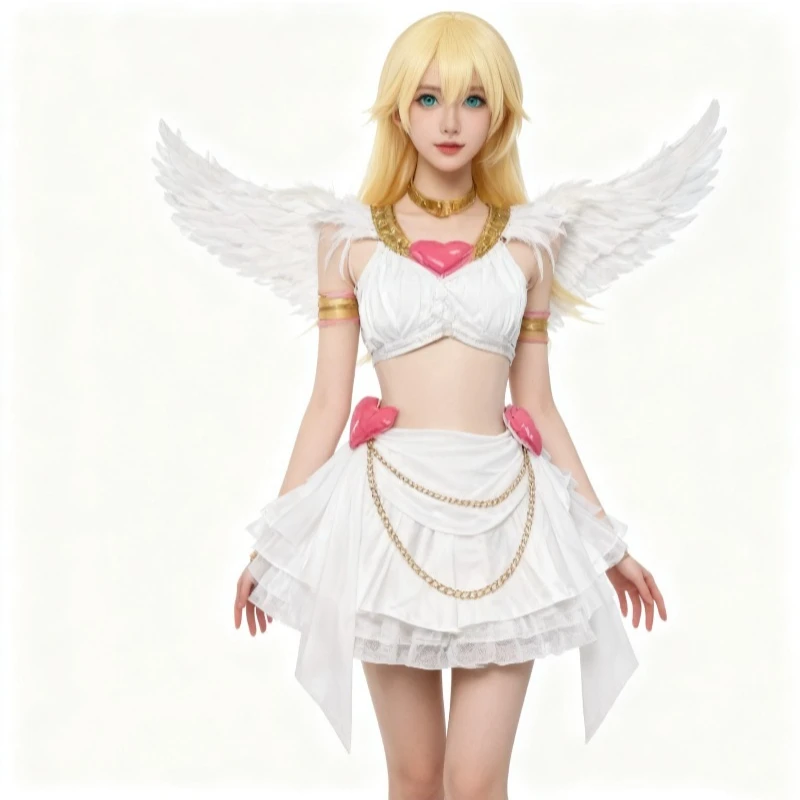 

Anime Character Panty Cosplay Costume Lolita White Sexy Fancy Dress Angel Wing Gown Halloween Party Clothes Outfit For Women