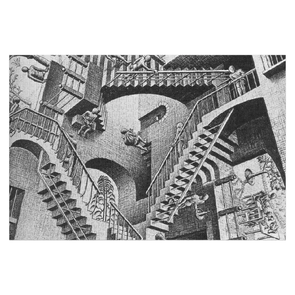 

Оптические иллюзии M C Escher, головоломка под заказ, деревянное название, персонализированная Подарочная игра, Детский пазл