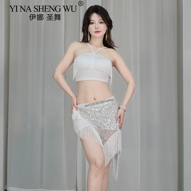 Belly Dance ผ้าพันคอสะโพกฤดูใบไม้ผลิฤดูร้อนเต้นรํา TOP พู่สะโพกผ้าเช็ดตัวสําหรับผู้หญิง Oriental เต้นรําเต้นรํา