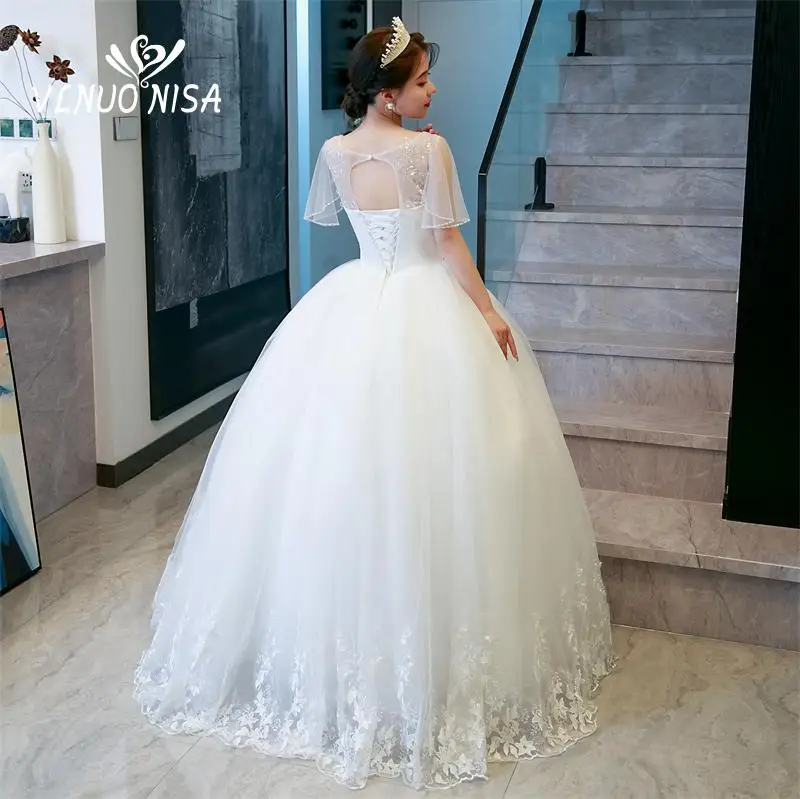 Vlnuo Nisa Vestidos De Noiva 2022 Custom Made Kapmouwtjes Trouwjurken Baljurken Robe De Mariage Mooie Jurk Bridal