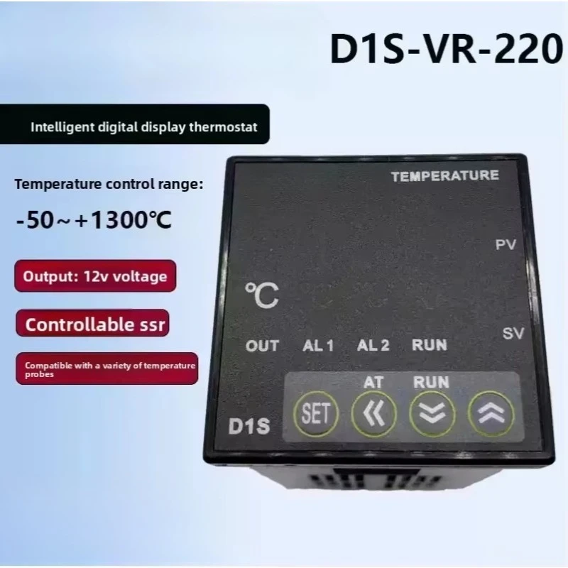 Digital display intelligent thermostat D1S-VR-220 D1S-VR-24 industrial temperature controller solid state output 220v