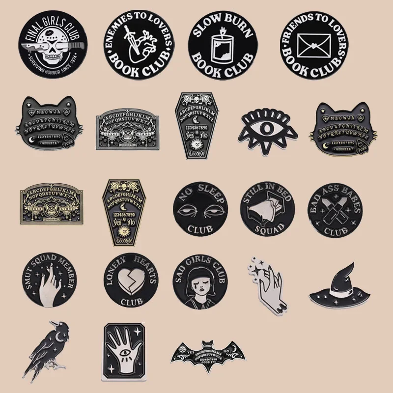 Темная-панк-стиль-черная-брошь-с-черепом-для-комплекта-одежды-аксессуар-для-Хэллоуина-летучая-мышь-ворона-металлические-значки-на-рюкзаке-женские-броши