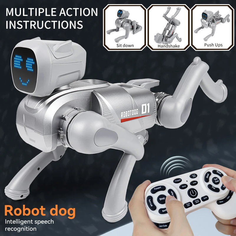 Nouveau chien robot télécommandé intelligent, interaction intelligente, reconnaissance vocale, avec mode de programmation