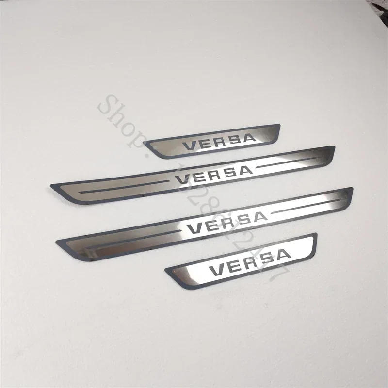 Dla Nissan VERSA 2020 2021 2022 ~ 2024 akcesoria listwa progowa listwa chroniąca przed zarysowaniem tapicerka Auto Protector naklejka do stylizacji samochodu ze stali nierdzewnej