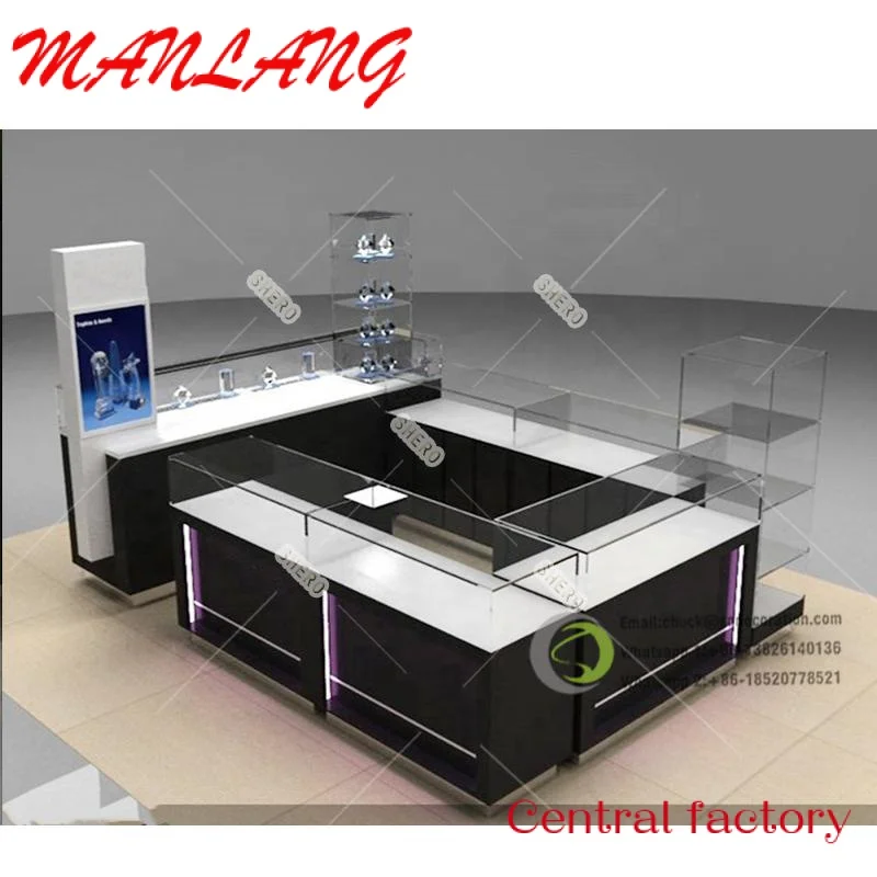 CustomLuxury jeweller's store glass display showcase for sale jewelery display Cabinet jewels mall counter jewelry kiosk