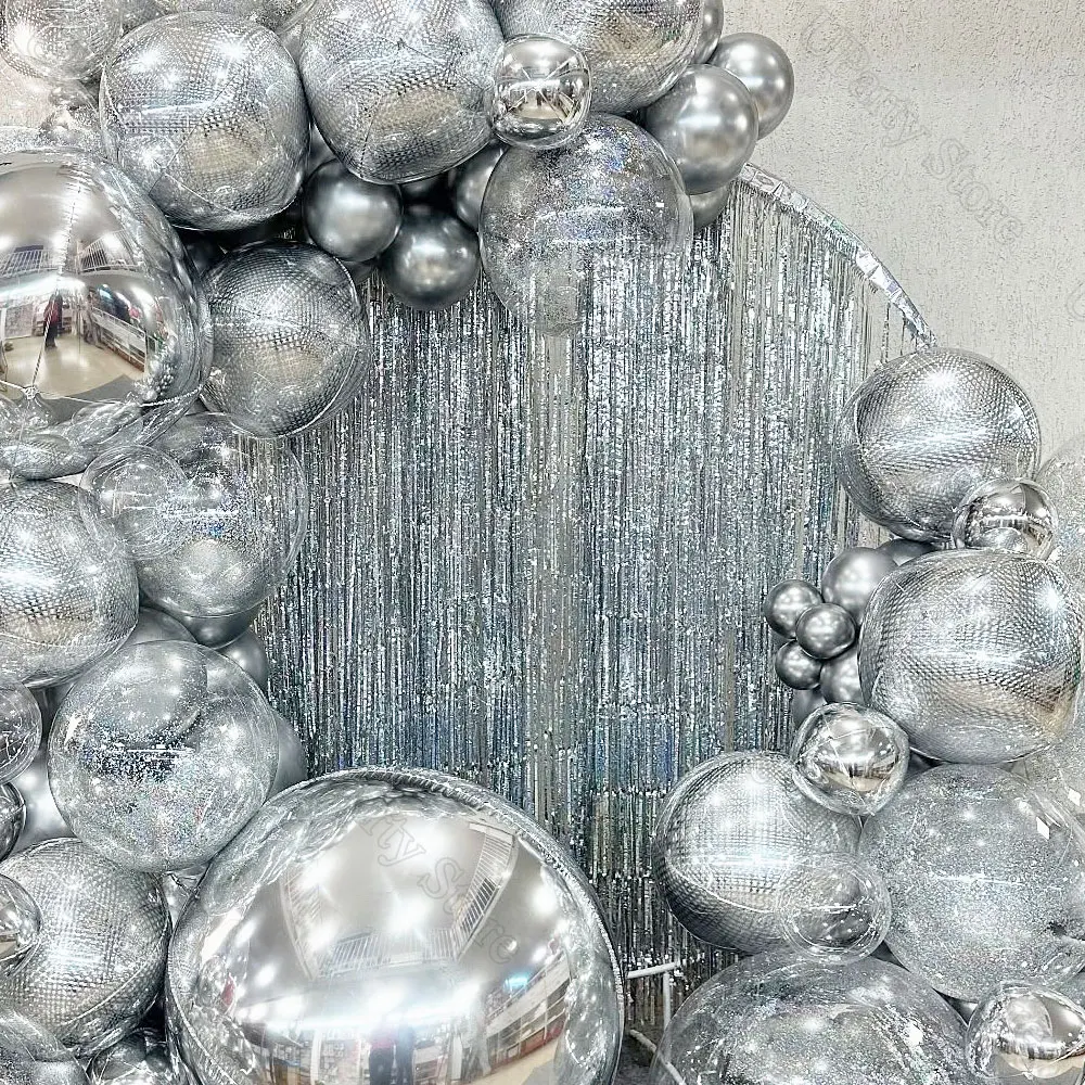 3 قطعة ستائر هامشية من رقائق الفضة 10 ألوان معدنية باللون الذهبي الوردي بهرج غاسل ستائر لحفلات أعياد الميلاد وحفلات الزفاف خلفية ديكور #5