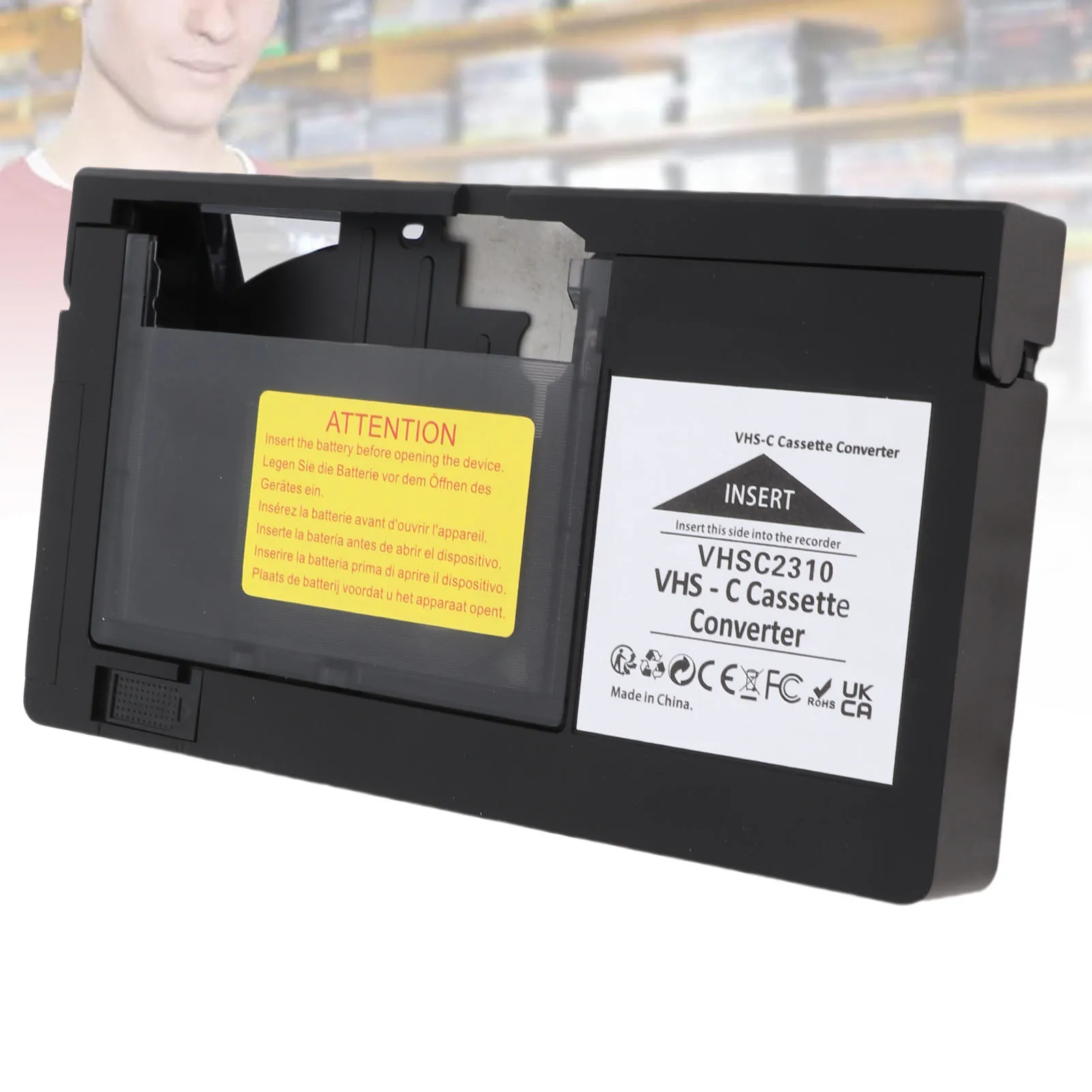 Camcorder Tape Adapter Wide Compatibility Cassette Converter ABS User Friendly Support Playback and Recording for VHSC Tapes