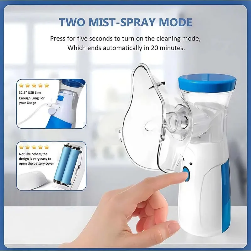 Obrázek 5: Atomizér kapesní přenosné děti a dospělý inhalátor zařízení nebulizer tichá pletivo mini astma inhalátor