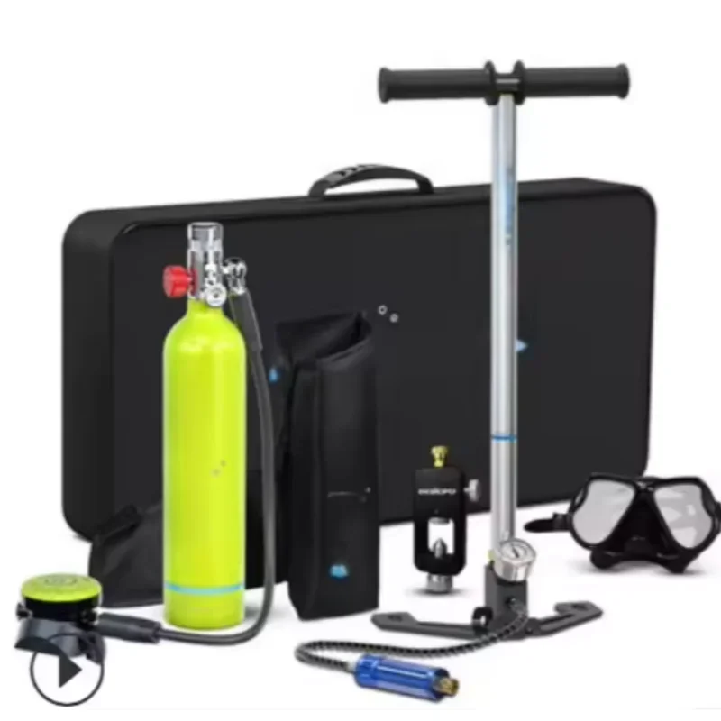 Portable Mini Scuba Diving Tank Set With Full Face Mask Certified Oxygen Gear Snorkel Backup Lung Aluminum Emergency Cylinder