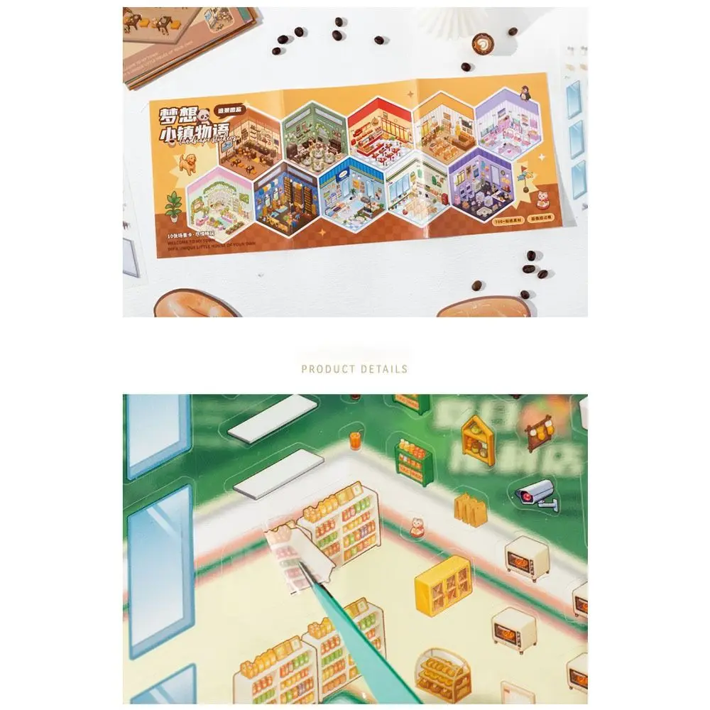 

10Pcs New 10in1 Landscape Sticker Book DIY Visual Stacking Miniature Scene Collection Landscaping Stickers Children Gifts