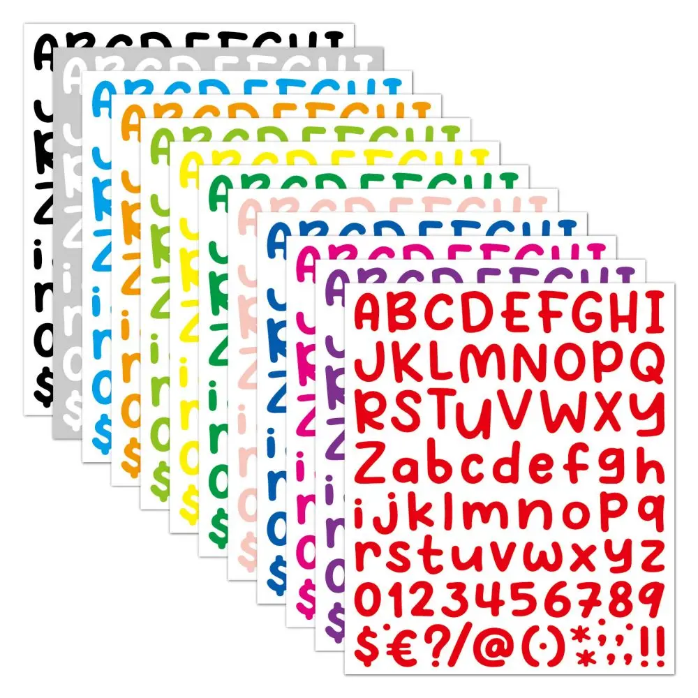 2Pcs 26 Alphabet A-Z Cartoon Planner Stickers Waterproof Colorful Creative DIY Letter Number Sticker For Kids Cup Laptop