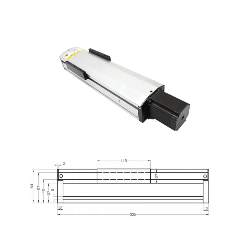 Dustproof And Enclosed Actuator Rail Guide Ball Screw 1616 Directed Drive 100mm Stroke Linear Module With NEMA 34 Stepper Motor