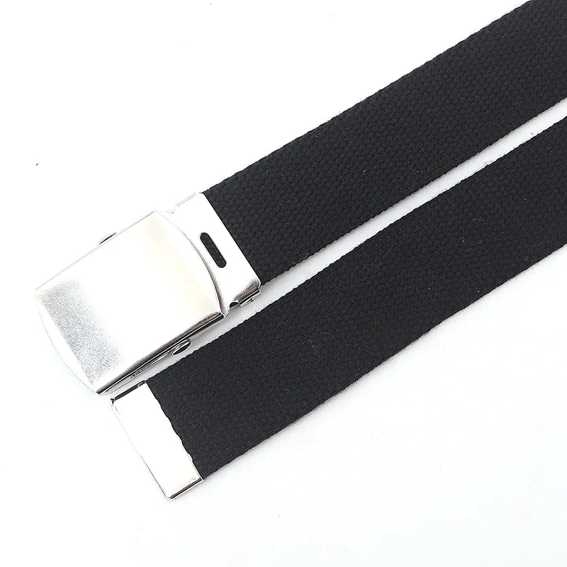 New Fashion Men's Canvas Belt Silver Alloy Buckle Casual Women's Belt 3.8cm Design Unisex For Teenagers pasek do spodni damski