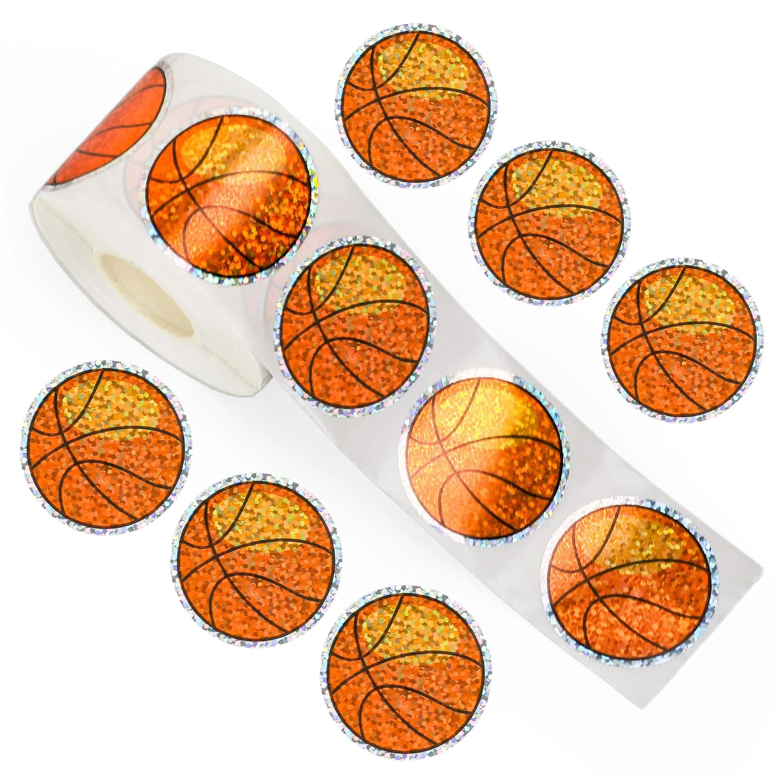 

100-500pcs Holographic Basketball Sticker Scrapbook Party Gift Wrapping Label Rewards Stationery Stickers