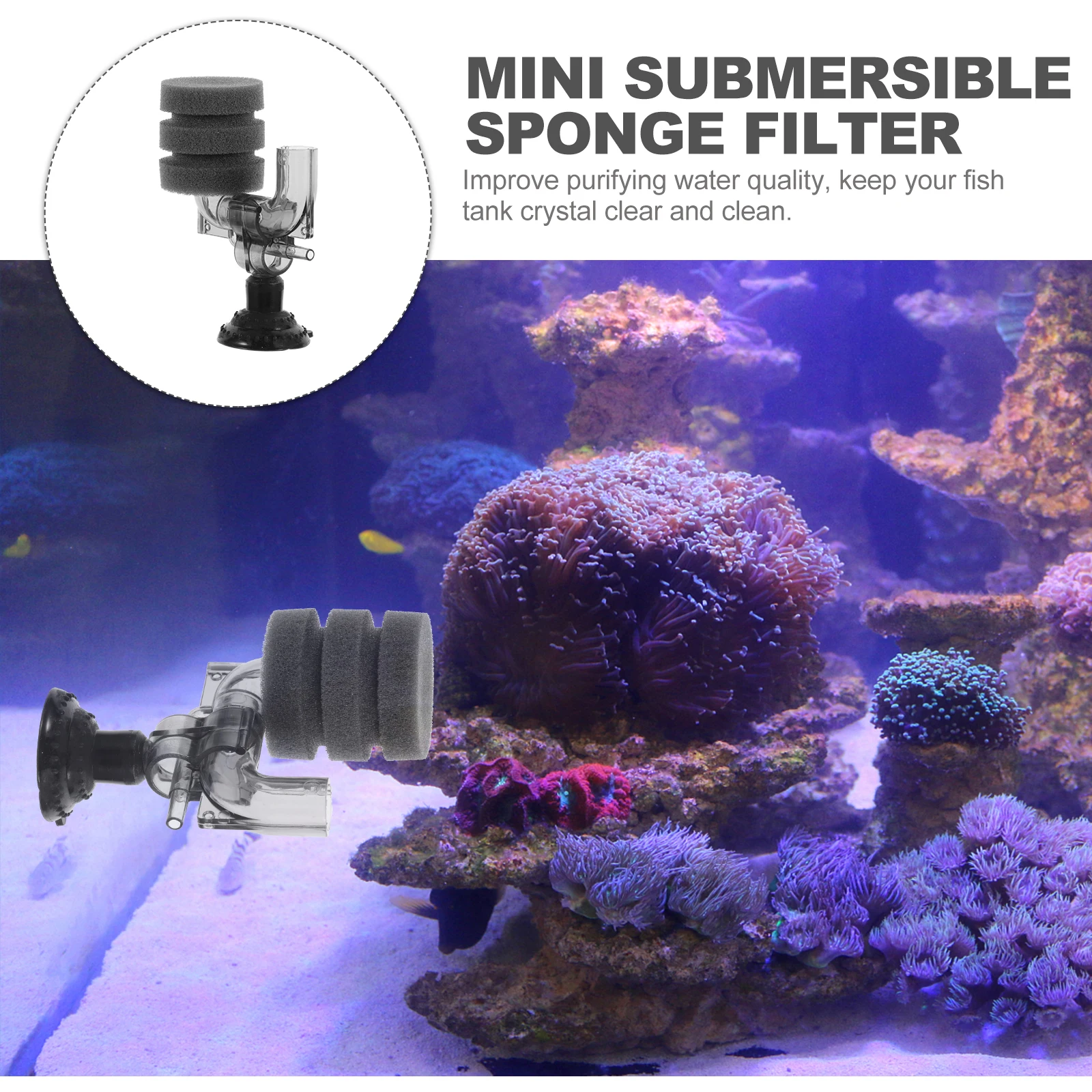 

1pc Mini Fish Tank Sponge Filter Single Oxygenation Biochemical Water Purifier Aquarium Bio-Filter Replaceable