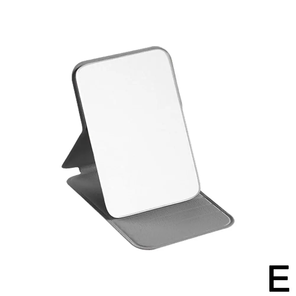 Folding Makeup Mirror Hand-Held Desktop Stand Mirror Makeup Definition Folding Mirror High Makeup Mirror Solid Color Y3X1