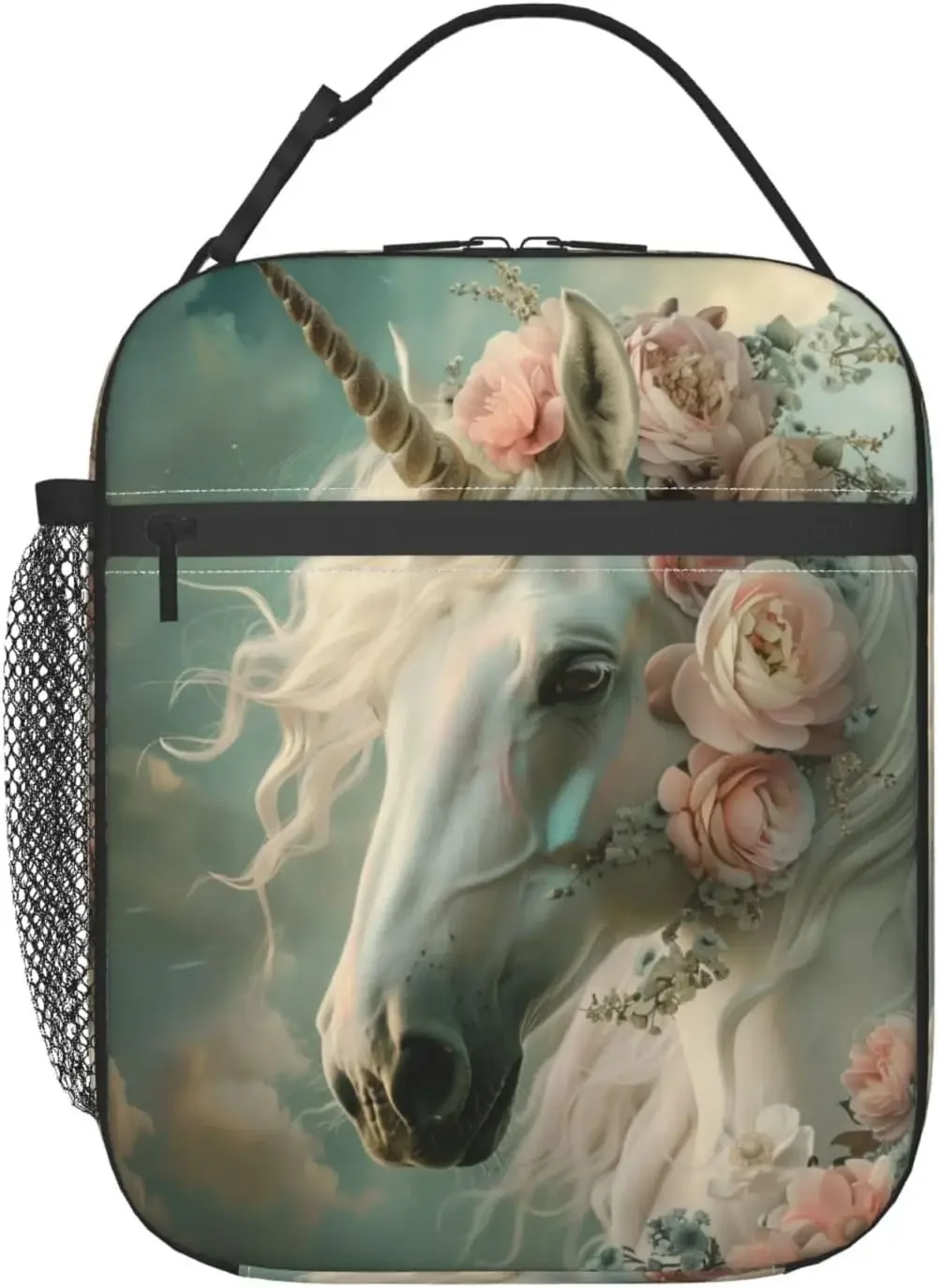 

Insulated Lunch Box for Girls Women Adults Unicorn Lunch Bag for Work,Picnic,School,Travel, Beach or Fishing Polyester Flower