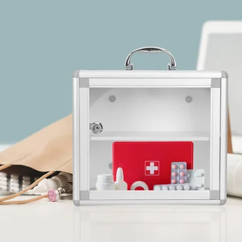 Mobile Phone Jail Portable Medicine Box Cell Accessories Visible Locking Case First Aid Wall Cabinet Travel