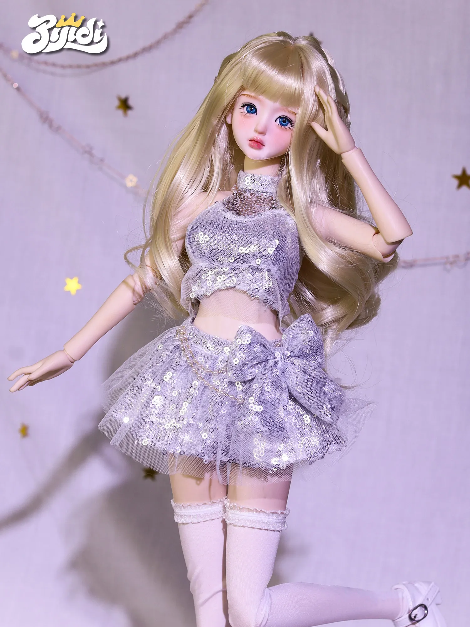 Sweet Stage Princess Doll 1/4 Scale 19 Joints Movable Bjd Doll With Sequined Outfit Full Set Sweet Lolita Mjd Doll For Girls
