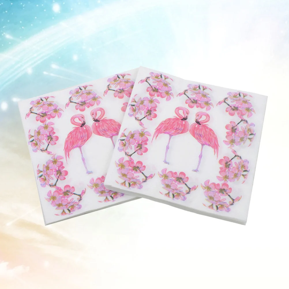 

40pcs Colorful Printing Napkin Flamingo Flower Napkin for Party Gathering Festival Home Party Napkins