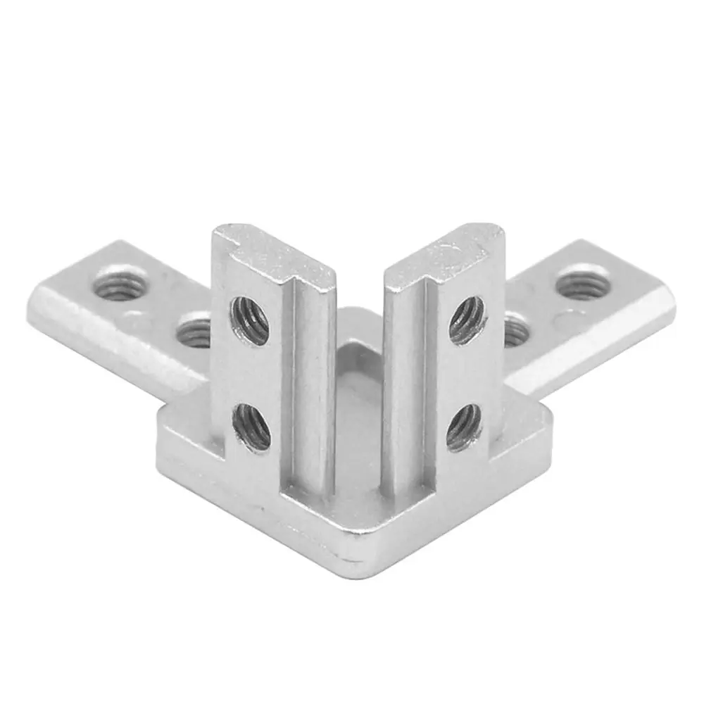 Silver Aluminum Extrusion Profile 2020 3030 4040 Series Slot End Corner Bracket Connector 3-Way European Standard