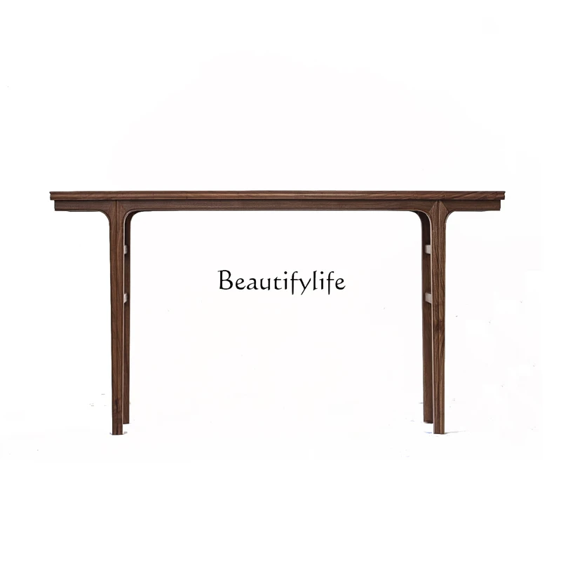 

Ming style solid wood flat head case Chinese style Zen entrance case black walnut strip table