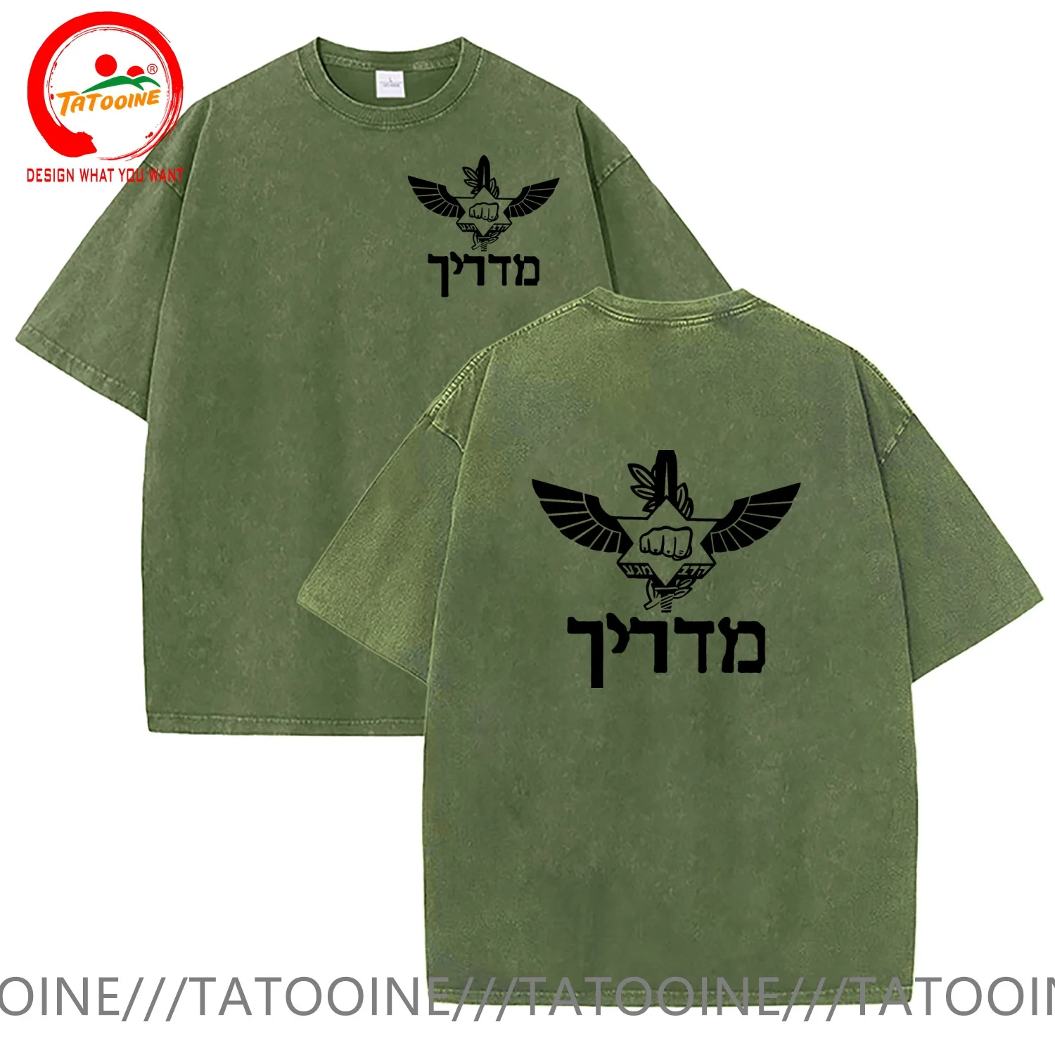 Vintage Washed Cotton T-Shirt Krav Maga Instructor Israel Defense Forces T Shirt Soft Fashion TeeShirt