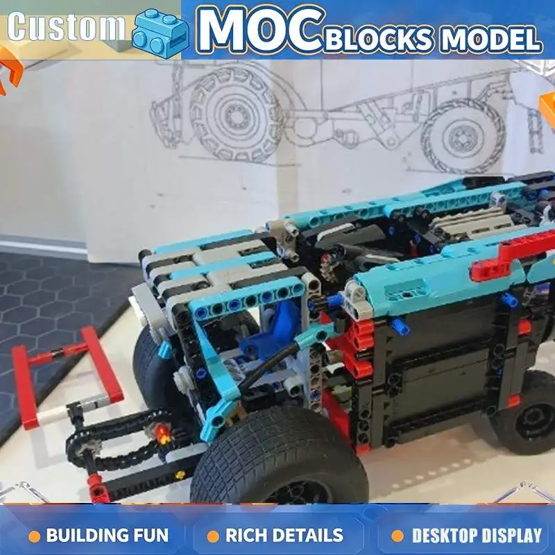 556PCS MOC Farm Combine Harvester Agricultural Tractor Vehicle Model Building Blocks DIY Creative Assembly Educational Toy Gift