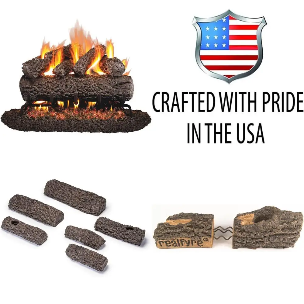 

18 Post Oak Gas Log Set - Peterson Real Fyre Fireplace Logs (No Burner Included)