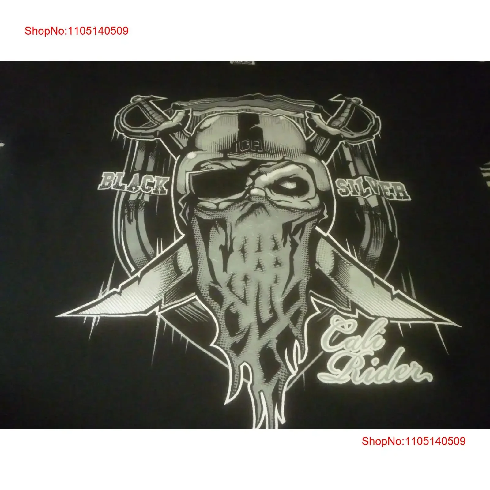 تي شيرت أسود فضي يستخدم مقاس XL بحالة جيدة جدًا، قميص أوم مغسول عتيق للارتداء اليومي، ملابس الشارع الأنيقة #1