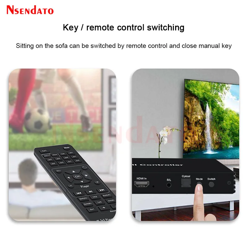 Controlador de pared de vídeo HDMI TV 3x3 2x2 2x3 3x2 2x4 4x2 5x1 6x1 9 pantalla de vídeo HDMI TV procesador de costura de pared de vídeo empalmador