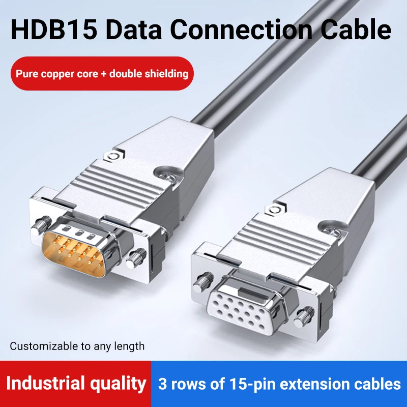 HDB15 cable 3 rows of 15-pin data cable male-to-male to female-to-female DB15 cable CNC machine tool communication